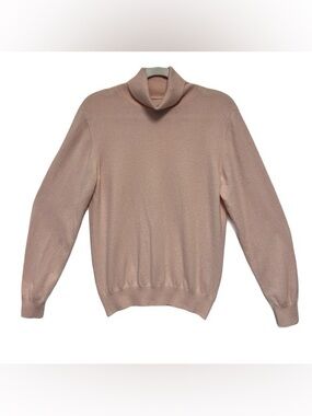 Lands' End Pale Pink Cashmere Turtleneck Long Sleeve Sweater SZ S